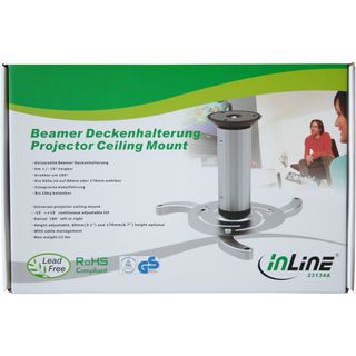 InLine Deckenhalterung fr Beamer, Hhe 130/200mm, max. 10kg