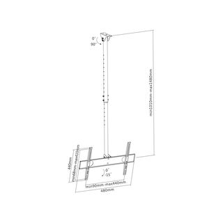 InLine Deckenhalterung, fr LED/LCD/Plasma, 81-140cm (32-55), bis 50kg