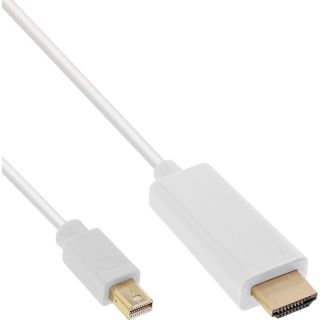 InLine Mini DisplayPort zu HDMI Konverter Kabel, wei, 2m, 4K2K, mit Audio