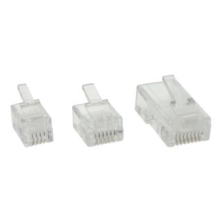 InLine Modularstecker, 8P8C RJ45 zum Crimpen auf Rundkabel (ISDN), 100er Pack