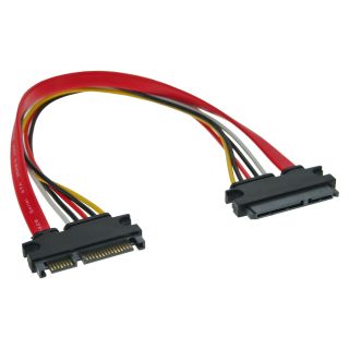 InLine SATA+Strom Verlängerung intern, SATA 6Gb/s + Strom, Stecker / Buchse, 0,3m