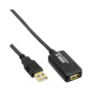 InLine® USB 2.0 Aktiv-Verl., mit Signalverstärkung "Repeater", ST A / BU A, 15m