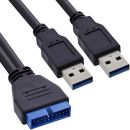 InLine® USB 3.0 Adapterkabel, 2x Stecker A auf...