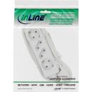 InLine® Steckdosenleiste, 4-fach, 2x Schutzkontakt + 2x Euro, weiß, 1,5m