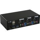 InLine KVM Desktop Switch, 2-fach, HDMI, USB 3.0 Hub, mit...