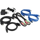 InLine KVM Desktop Switch, 2-fach, HDMI, USB 3.0 Hub, mit Audio