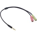 InLine Audio Headset Adapterkabel, 3,5mm Klinke Stecker...