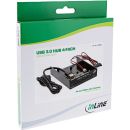 InLine® USB 3.0 Hub, 4-fach für den 8,89cm (3,5") Schacht, schwarz