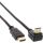 InLine® HDMI HS Kabel, gewinkelt, mit Eth., ST / ST, verg. Kont., schwarz, 1m