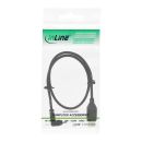 InLine USB 2.0 Mini-Kabel, Stecker A an Mini-B Stecker (5pol.) oben abgewinkelt 90°, schwarz, 0,5m