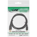 InLine® USB 2.0 Mini-Kabel, USB A ST/Mini ST 5pol, schwarz, vergold. Kont., 0,5m