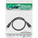 InLine HDMI Kabel, HDMI-High Speed mit Ethernet, Premium, Stecker / Stecker, schwarz / gold, 1,5m