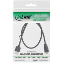 InLine HDMI Superslim Kabel A an C, HDMI-High Speed mit Ethernet, Premium, schwarz / gold, 0,5m