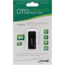 InLine OTG Card Reader Dual Flex, für SD und microSD, mit USB Buchse und 2 Kartenslots