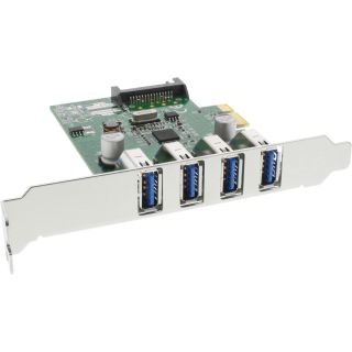 InLine® Schnittstellenkarte, 4x USB-A, USB 3.2 Gen.1, PCIe, inkl. LP Slotblech