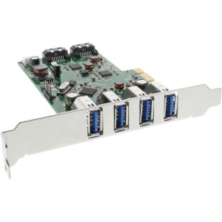 InLine® Schnittstellenkarte, 4x USB 3.0 + 2x SATA 6Gb/s, PCIe, inkl. Low-Profile