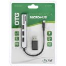 InLine USB OTG Cardreader & 3-fach USB 2.0 Hub, für SDXC und microSD, mit Adapter