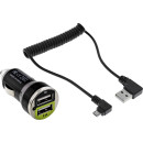 InLine® USB DUAL+ KFZ-Ladeset, Stromadapter 1m Kabel,...