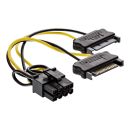 InLine® Stromadapter intern, 2x SATA zu 8pol für...