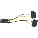 InLine® Stromadapter intern, 2x SATA zu 8pol für...