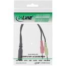 InLine Audio Headset Adapterkabel, 2x 3,5mm Klinke Stecker an 3,5mm Klinke Buchse 4pol. CTIA, 0,15m