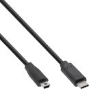 InLine® USB 2.0 Kabel, USB-C Stecker an Mini-B...