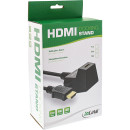 InLine HDMI Verlängerung mit Standfuß, HDMI-High Speed mit Ethernet, 4K2K, Stecker / Buchse, schwarz / gold, 1m