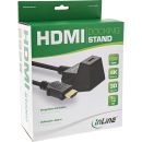 InLine HDMI Verlängerung mit Standfuß, HDMI-High Speed mit Ethernet, 4K2K, Stecker / Buchse, schwarz / gold, 5m