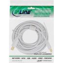 InLine USB 2.0 Kabel, A an B, weiß / gold, mit Ferritkern, 10m