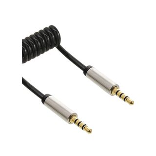 InLine Slim Audio Spiralkabel Klinke 3,5mm ST/ST, 4-polig, Stereo, 2m