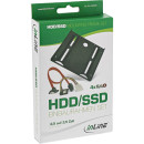 InLine HDD/SSD Einbaurahmen SET, 2,5" auf 3,5" Rahmen, SATA Kabel, Stromkabel, Einbauschrauben