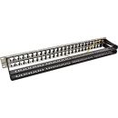 InLine Patchfeld 48-fach, Leerblech Patchpanel für RJ45 Keystone, 48,26cm (19"), 1HE, schwarz