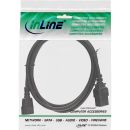 InLine Netz Adapterkabel, IEC-60320 C14 auf C19, 3x1,5mm², max. 10A, schwarz, 1m