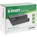 InLine® Gigabit Switch 8x, 10/100/1000, Desktop, Metall, lüfterlos, gesch. Ports