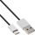 InLine USB 2.0 Kabel, Typ C Stecker an A Stecker, schwarz/Alu, flexibel, 0.5m