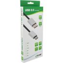 InLine® USB 2.0 Kabel, USB-C ST an Micro-B ST, schwarz/Alu, flexibel, 0,5m