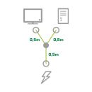 InLine Netz-Y-Kabel, 1x Schutzkontaktstecker zu 2x...