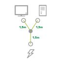 InLine® Netz-Y-Kabel, 1x Schutzkontakt ST zu 2x...