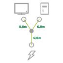 InLine Netz-Y-Kabel, Kaltgeräte, 1x IEC-C14 auf 2x...