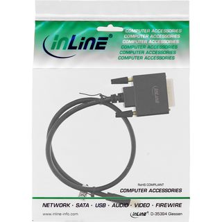 InLine Mini DisplayPort zu DVI Kabel, Mini DisplayPort Stecker auf DVI-D 24+1 Stecker, schwarz/gold, 0,5m