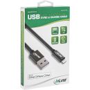 InLine Lightning USB Kabel, für iPad, iPhone, iPod, schwarz/Alu, 1m MFi-zertifiziert