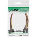 InLine SATA Strom-Y-Kabel, SATA Buchse an 2x SATA Stecker mit Sicherheitslasche, 0,3m