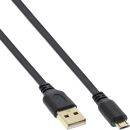 InLine Micro-USB 2.0 Flachkabel, USB-A Stecker an Micro-B...