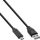 InLine® USB 2.0 Kabel, USB-C Stecker an A Stecker, schwarz, 0,3m