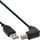 InLine USB 2.0 Kabel, A an B unten abgewinkelt, schwarz, 0,3m