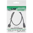 InLine HDMI Superslim Kabel A an C, HDMI-High Speed mit Ethernet, Premium, schwarz / gold, 0,3m