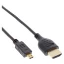 InLine® HDMI Superslim Kabel A an D, HS mit Eth.,...