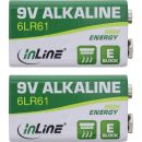 InLine Alkaline High Energy Batterie, 9V Block 6LR61, 2er...