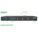 InLine PoE+ Gigabit Netzwerk Switch 24 Port, 1GBit/s, 2xSFP, 19" (Winkel enthalten), Metall, Lüftersteuerung, mit Display, 420W