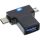 InLine® USB 3.1/2.0 T-Adapter, USB-C Stecker oder Micro-USB an A Buchse